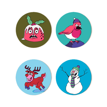 Sous-verres à peindre par numéro Noël Loufoque, vue 3, Maison Artsen