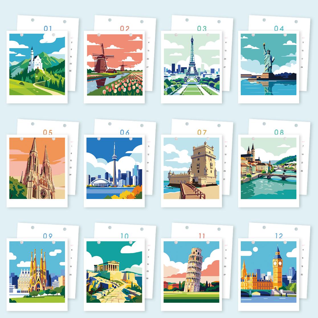 Calendrier 2027 peinture par numéro Carnet de Voyage, Maison Artsen – vue 5