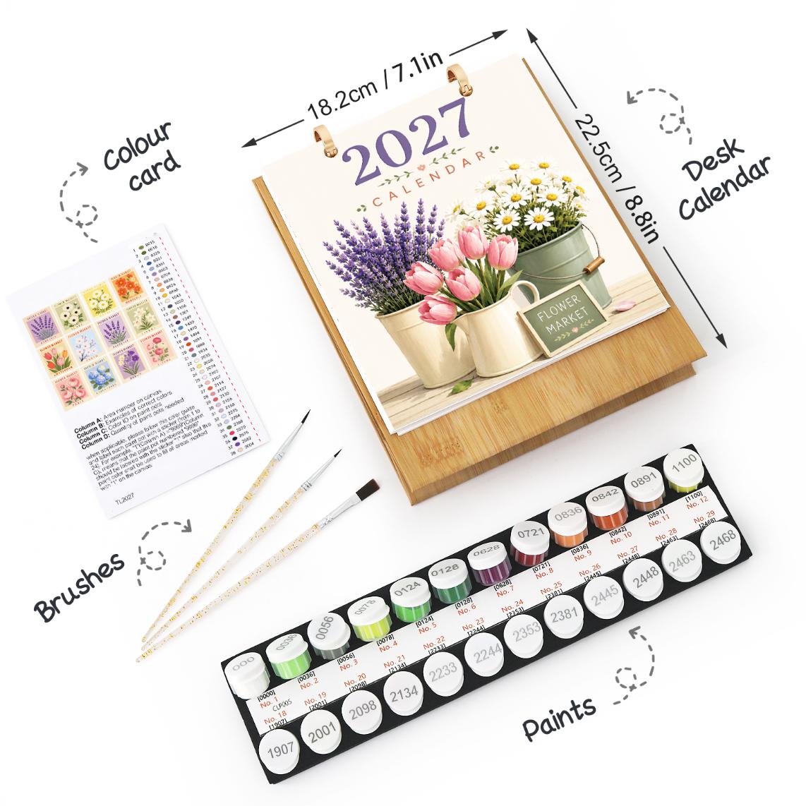 Calendrier 2027 peinture par numéro Marché aux Fleurs, Maison Artsen – vue 4