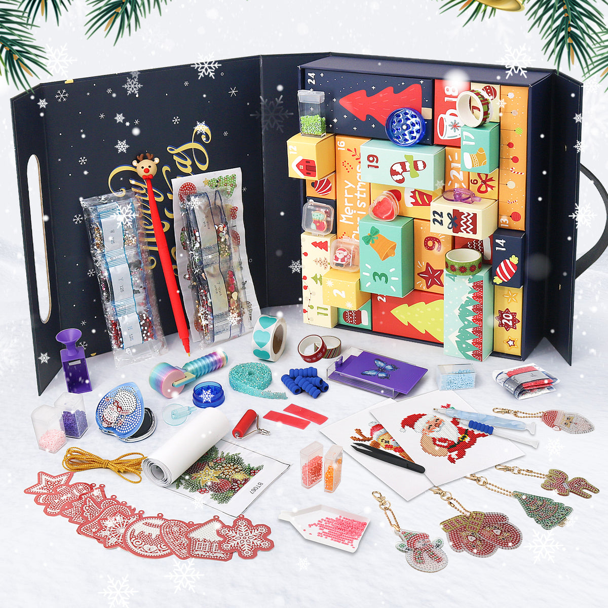 Calendrier de l'Avent Diamond painting Sapins Dorés Maison Artsen, 24 surprises – vue 6