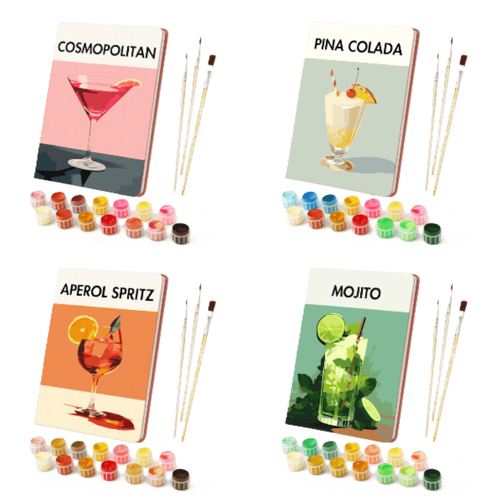 Carnet à peindre par numéro L'Heure du Cocktail, Maison Artsen