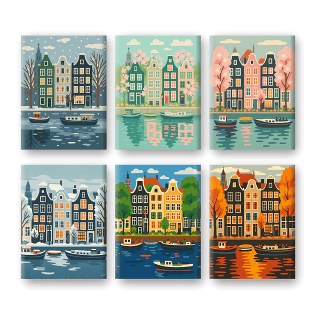 Coffret “Amsterdam” – 6 peintures par numéro