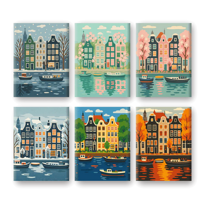 Coffret “Amsterdam” – 6 peintures par numéro
