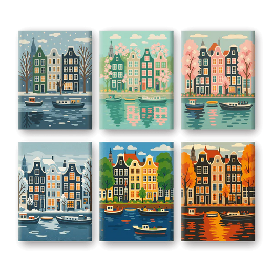 Coffret de 6 peintures par numéro “Amsterdam”