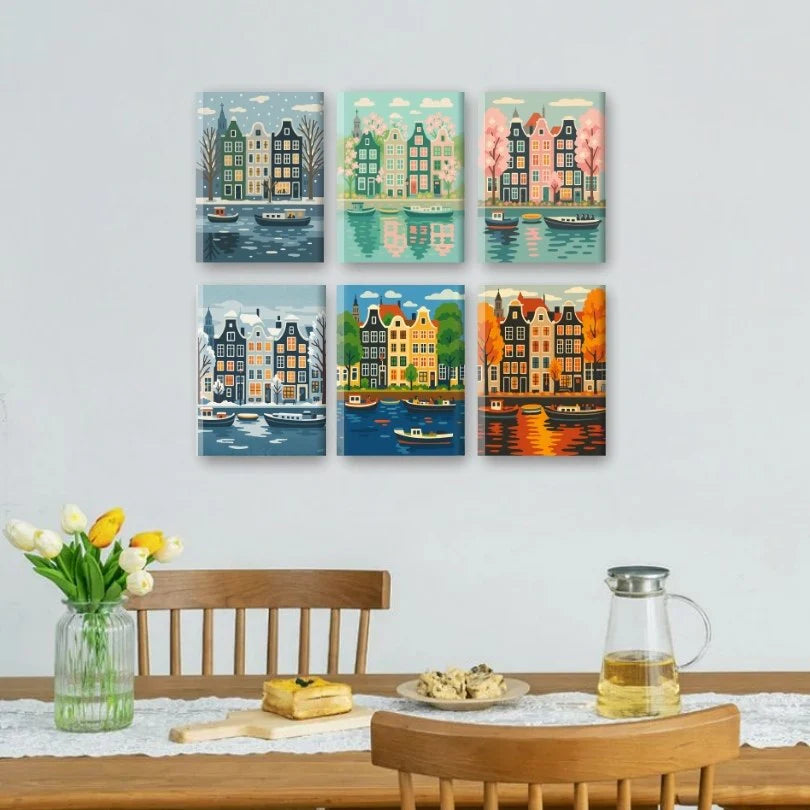 Coffret “Amsterdam” – 6 peintures par numéro
