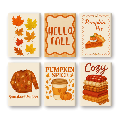 Coffret de 6 peintures par numéro “Automne”