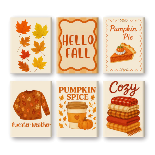 Coffret de 6 peintures par numéro “Automne”