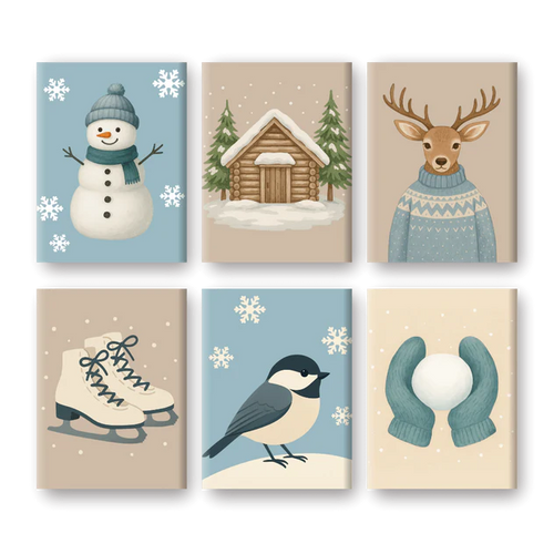 Coffret de 6 peintures par numéro “Blanche neige”