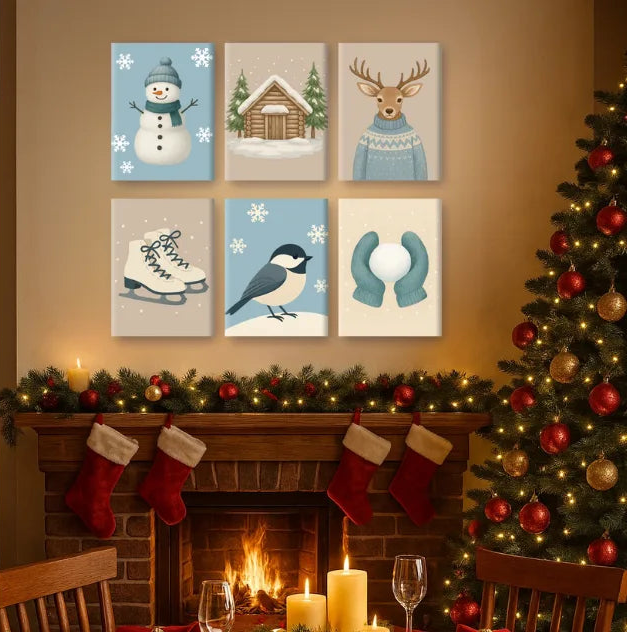 Coffret de 6 peintures par numéro “Blanche neige”