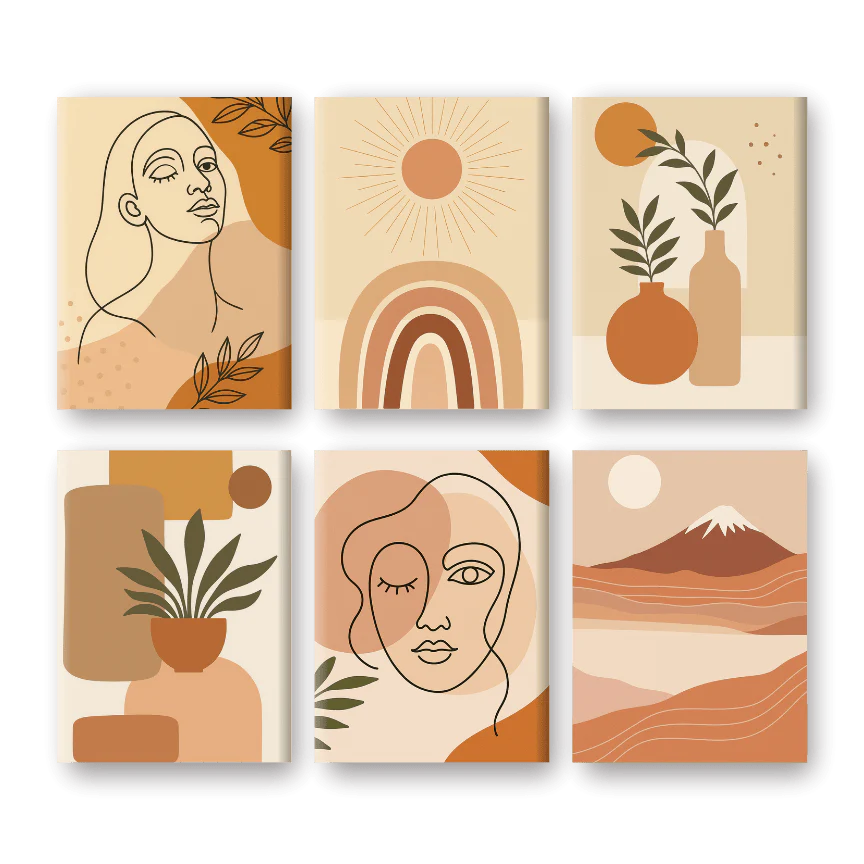 Coffret “Boho Vibes” – 6 peintures par numéro