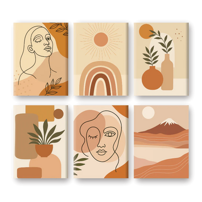 Coffret “Boho Vibes” – 6 peintures par numéro