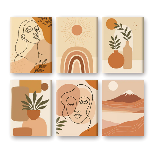 Coffret “Boho Vibes” – 6 peintures par numéro