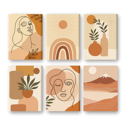 Coffret de 6 peintures par numéro “Boho Vibes”