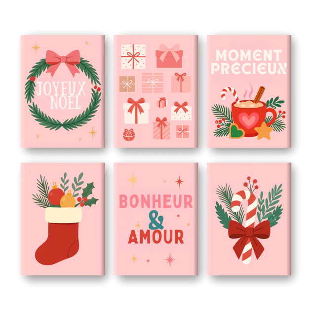 Coffret 6 peintures par numéro Bonheur & Amour – sur le thème du bonheur et de l'amour – Maison Artsen