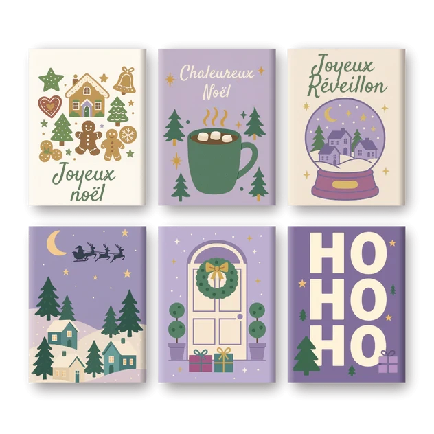 Coffret 6 peintures par numéro Chaleureux Noël – pour un Noël chaleureux – Maison Artsen