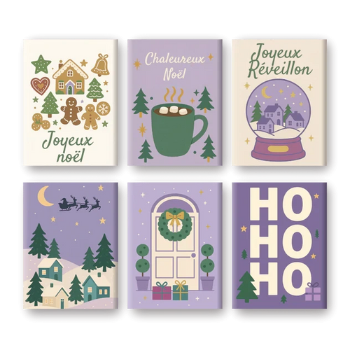 Coffret de 6 peintures par numéro “Chaleureux Noël”