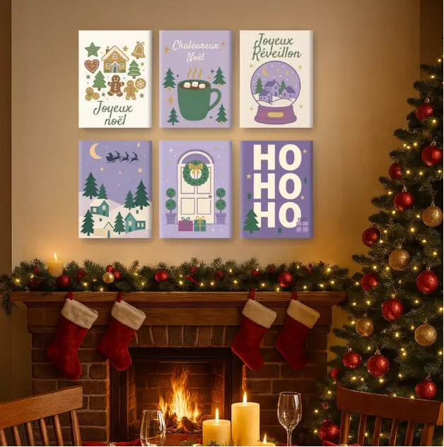 Peintures par numéro Chaleureux Noël en décoration murale – pour un Noël chaleureux – Maison Artsen