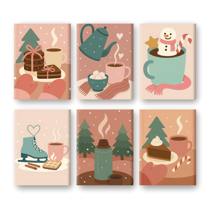 Coffret de 6 peintures par numéro “Chocolat Chaud”