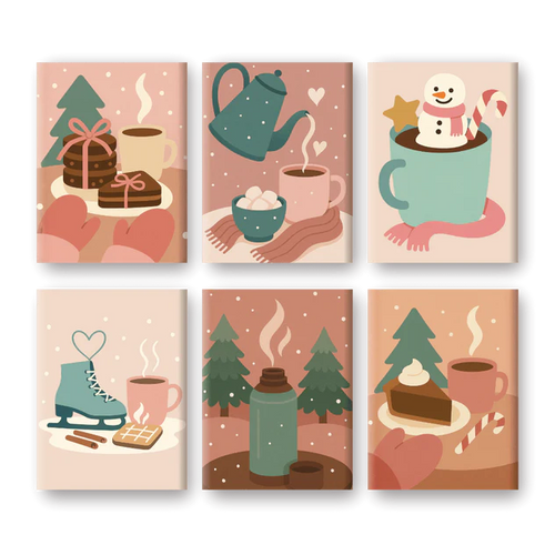 Coffret de 6 peintures par numéro “Chocolat Chaud”