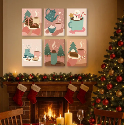 Coffret de 6 peintures par numéro “Chocolat Chaud”