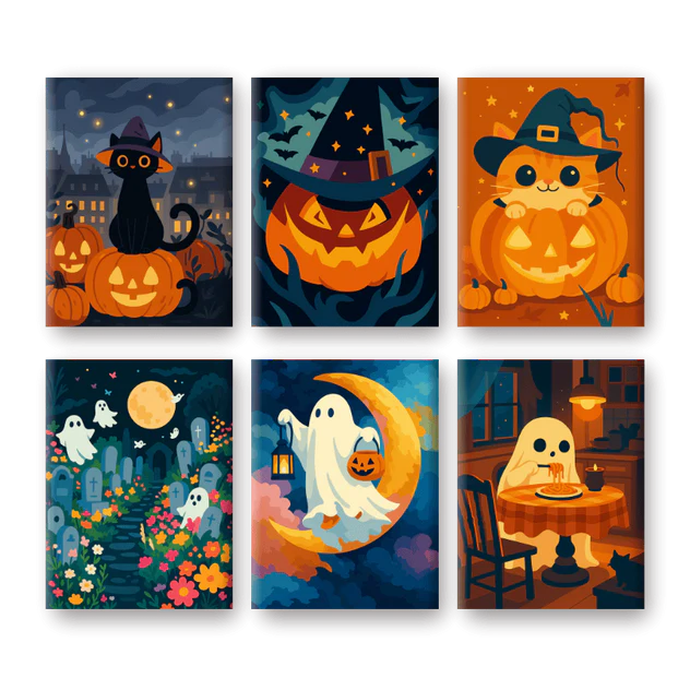 Coffret “Citrouillum Leviosa” – 6 peintures par numéro