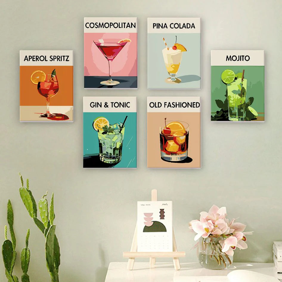Coffret “Cocktails Deluxe” – 6 peintures par numéro