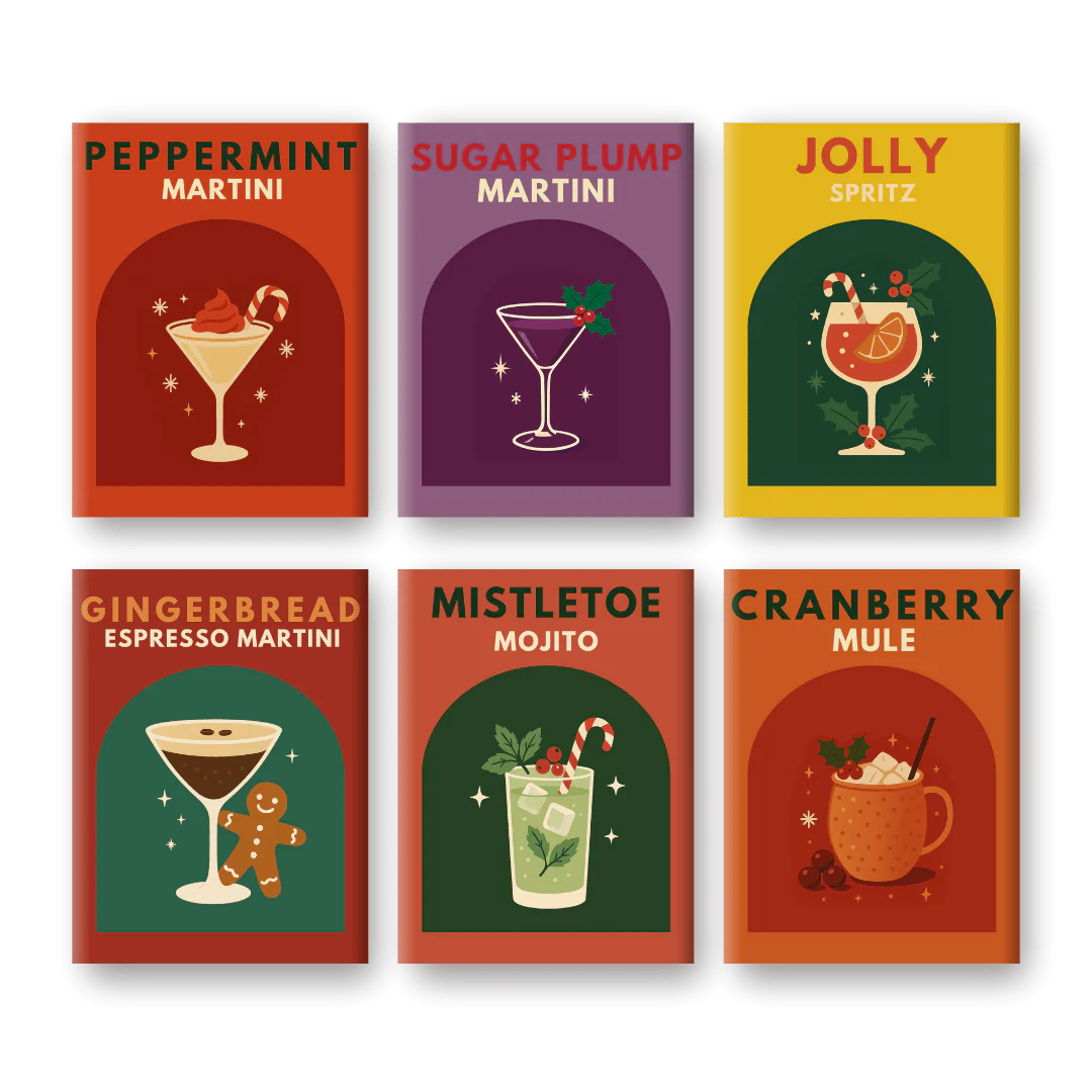 Coffret de 6 peintures par numéro “Cocktails d’hiver”