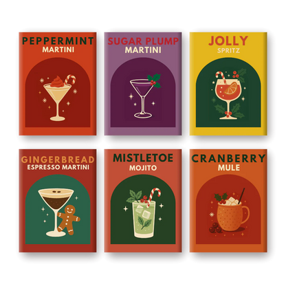 Coffret de 6 peintures par numéro “Cocktails d’hiver”