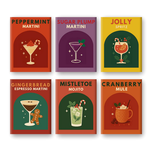 Coffret de 6 peintures par numéro “Cocktails d’hiver”