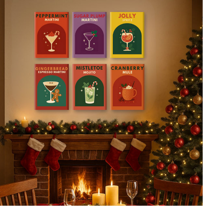 Coffret de 6 peintures par numéro “Cocktails d’hiver”