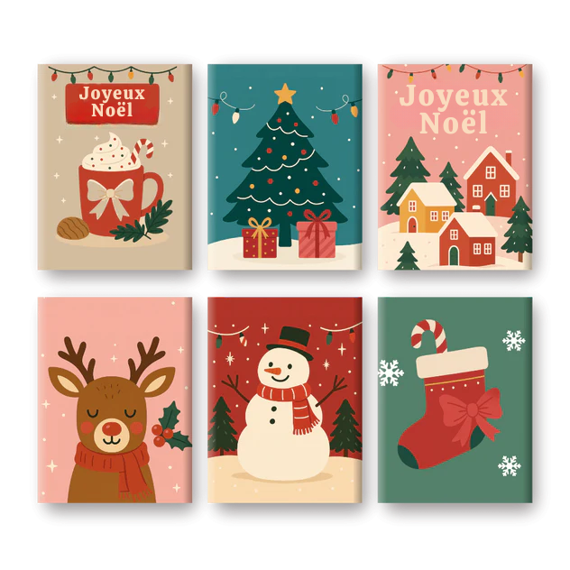 Coffret de 6 peintures par numéro “Esprit de Noël”