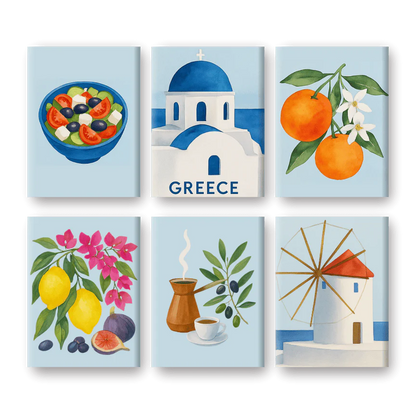 Coffret “Été Grec” – 6 peintures par numéro