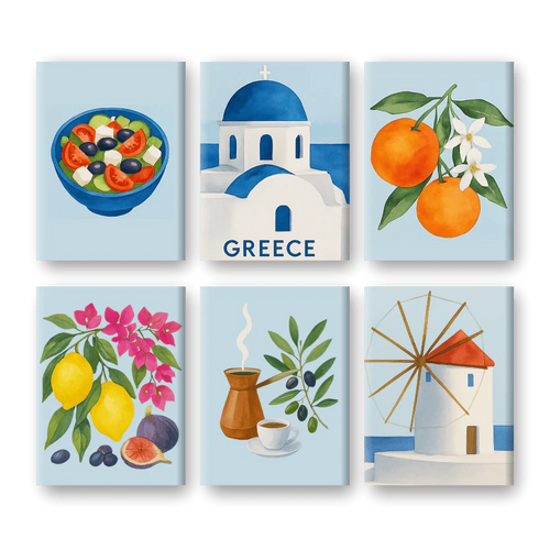 Coffret “Été Grec” – 6 peintures par numéro
