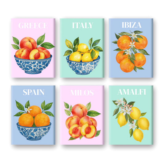 Coffret de 6 peintures par numéro “Fruit Méditerranéen”