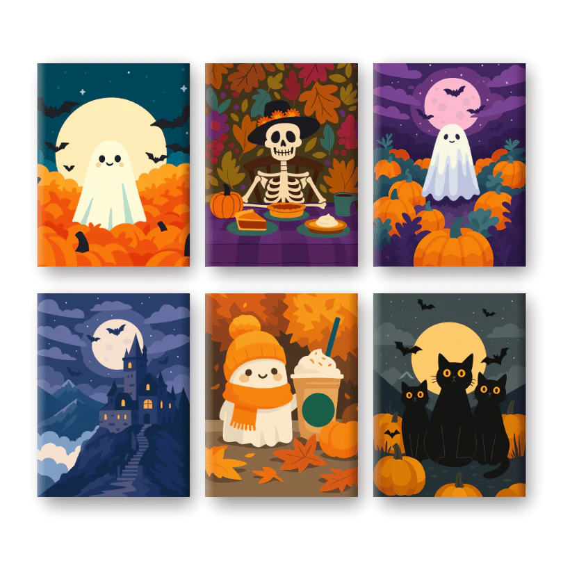 Coffret “Halloween is Coming” – 6 peintures par numéro