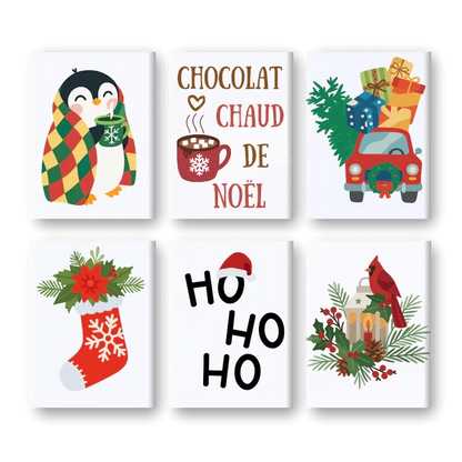 Coffret de 6 peintures par numéro “Hello Winter”