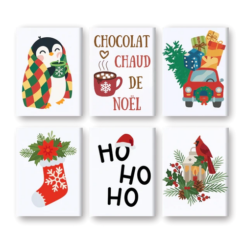 Coffret de 6 peintures par numéro “Hello Winter”