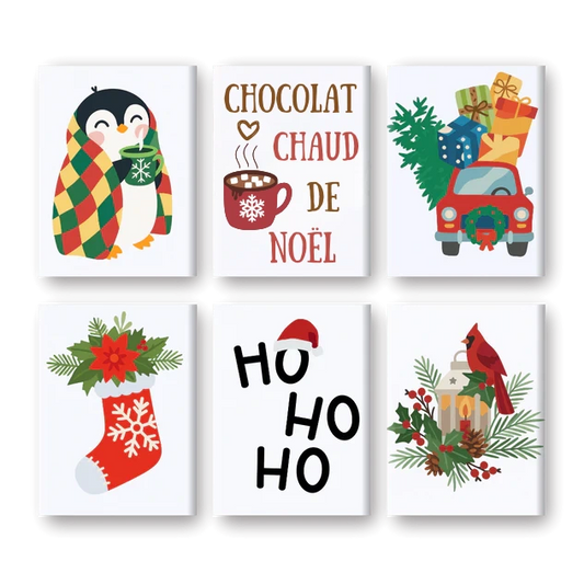 Coffret de 6 peintures par numéro “Hello Winter”