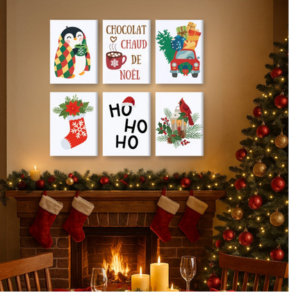 Coffret de 6 peintures par numéro “Hello Winter”