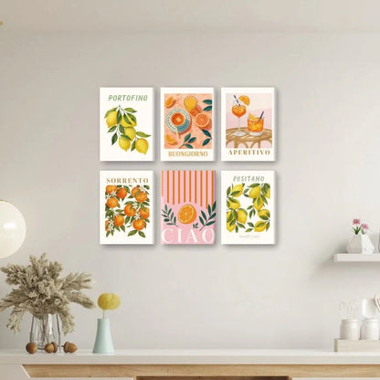 Coffret 6 peintures par numéro Agrumes d'Italie en ambiance – Maison Artsen