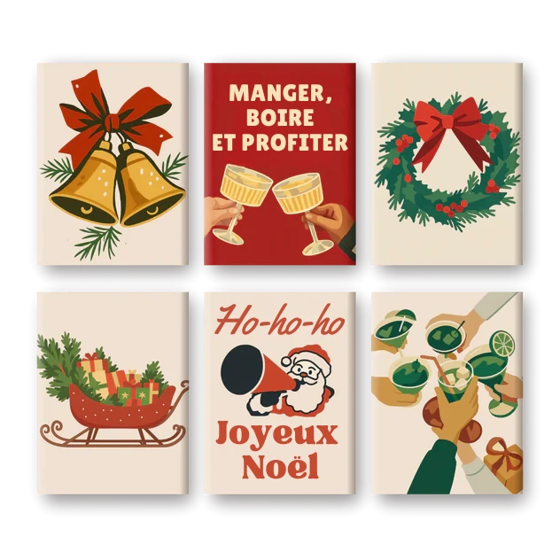 Coffret 6 peintures par numéro La fête de Noël – pour un Noël magique – Maison Artsen