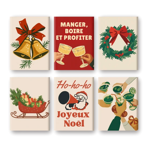 Coffret de 6 peintures par numéro “La fête de Noël”