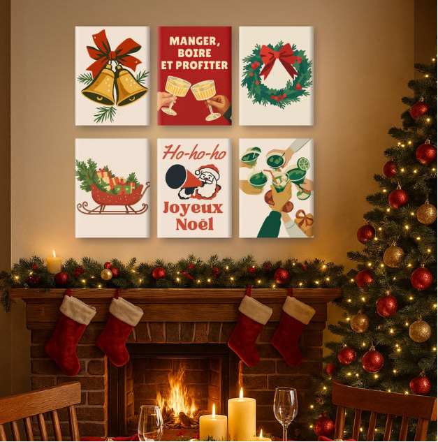 Peintures par numéro La fête de Noël en décoration murale – pour un Noël magique – Maison Artsen