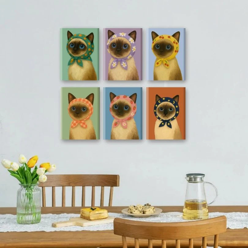 Coffret “Le chat est roi” – 6 peintures par numéro