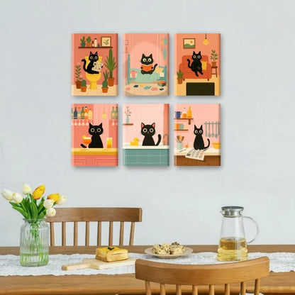 Coffret “Le Chat” – 6 peintures par numéro