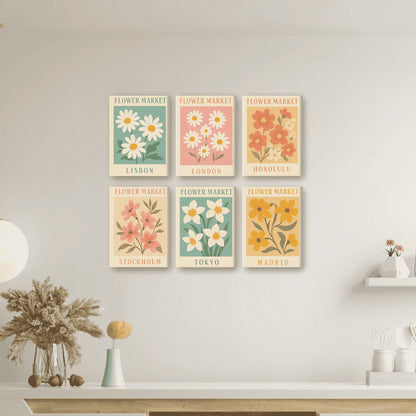 Coffret “Market Flower” – 6 peintures par numéro