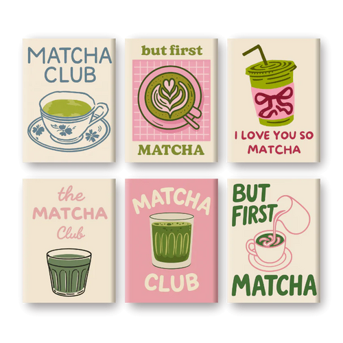 Coffret “Matcha Club” – 6 peintures par numéro