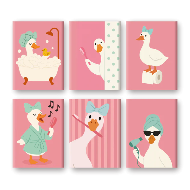 Coffret 6 peintures par numéro Mimi-Canard – sur le thème des animaux – Maison Artsen