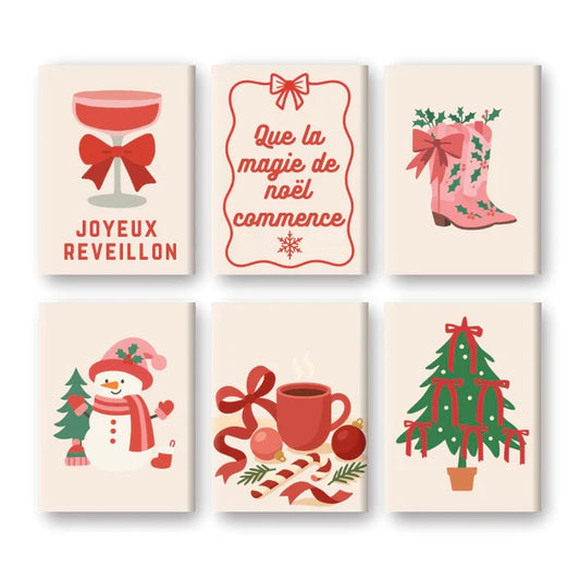 Coffret de 6 peintures par numéro “Noël glamour”