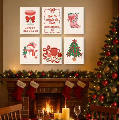 Coffret de 6 peintures par numéro “Noël glamour”